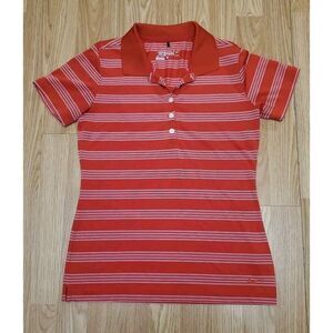 Nike Golf Polo Tour Performance Shirt Women's Small Dri-Fit Red White Striped